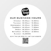 ロゴテキストQRコード営業時間を追加 お店のロゴ、QRコード、テキストを追加して、プロフェッショナル ウィンドウサイン (シート)