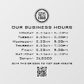 ロゴテキストQRコード営業時間を追加 ビジネス営業時間 ウィンドウサイン (シート)