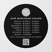ロゴテキストQRコード営業時間を追加 ビジネス営業時間 ウィンドウサイン (シート)