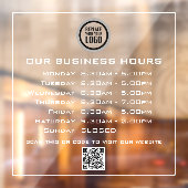 ロゴテキストQRコード営業時間を追加 ビジネス営業時間 ウィンドウサイン (シート2)