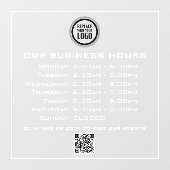 ロゴテキストQRコード営業時間を追加 ビジネス営業時間 ウィンドウサイン (シート)