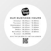 ロゴテキストQRコード営業時間を追加 ビジネス営業時間 ウィンドウサイン (シート)