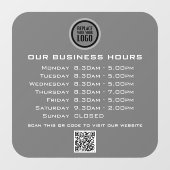 ロゴテキストQRコード営業時間を追加 ビジネス営業時間 ウィンドウサイン (シート)