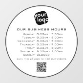 ロゴテキストQRコード営業時間を追加 ビジネス営業時間 ウィンドウサイン (シート)