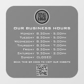 ロゴテキストQRコード営業時間を追加 ビジネス ウィンドウサイン (シート)