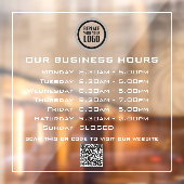 ロゴテキストQRコード営業時間を追加 ビジネス 営業時間 ウィンドウサイン (シート2)