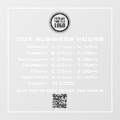 ロゴテキストQRコード営業時間を追加 ビジネス 営業時間 ウィンドウサイン (シート)