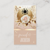 ロゴテンプレートグラムフローラリースバラフラワー金ゴールド 名刺 (正面)