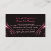 ロゴテンプレートシックラグジュアリーフローリッシュガーリーピンク 名刺 (裏面)