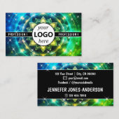 ロゴテンプレートチャクラフラワーオブライフ銀河系スパークル 名刺 (正面/裏面)