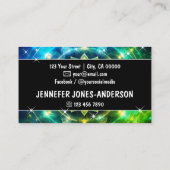 ロゴテンプレートチャクラフラワーオブライフ銀河系スパークル 名刺 (裏面)