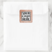 ロゴテンプレートバラ金ゴールドグリッタースパークルスター スクエアシール (バッグ)