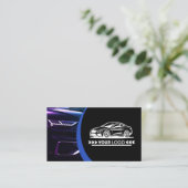 ロゴテンプレートパープルカーサービスの自動詳細 名刺 (スタンド正面)