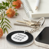 ロゴテンプレートビジネスプロモシンプルンブラックアクリル キーホルダー (正面右)