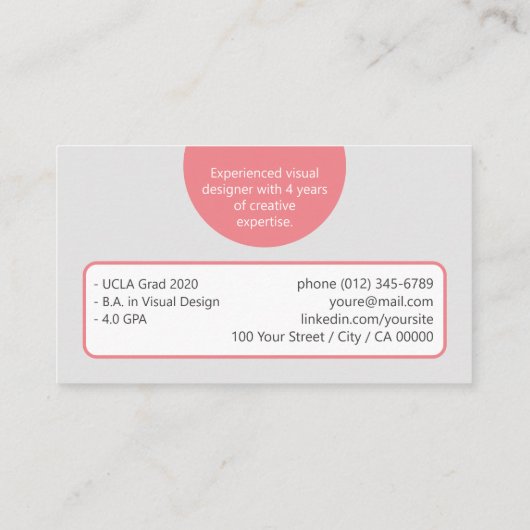 ロゴテンプレートフレームクラシックジョブシーカークリエイティブ 名刺 (裏面)