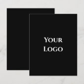 ロゴテンプレートブラックシンプルデザインカード 出欠カード (正面/裏面)