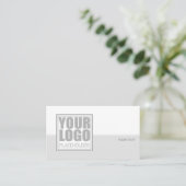 ロゴテンプレートミニマリスト、プレーングレーと白線 名刺 (スタンド正面)