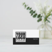 ロゴテンプレートミニマル標準白黒線 名刺 (スタンド正面)