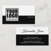 ロゴテンプレートミニマル標準白黒線 名刺 (正面/裏面)