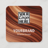 ロゴテンプレートモダンブランチマハゴニウッドブラウン スクエア名刺 (正面)