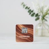 ロゴテンプレートモダンブランチマハゴニウッドブラウン スクエア名刺 (スタンド正面)