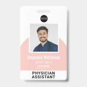 ロゴテンプレート従業員の写真名ID赤面ピンク バッジ (正面)