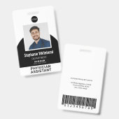 ロゴテンプレート従業員の写真名ID黒 バッジ (正面＆裏面)