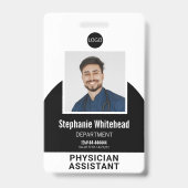 ロゴテンプレート従業員の写真名ID黒 バッジ (正面)