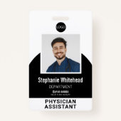 ロゴテンプレート従業員の写真名ID黒 バッジ (正面)