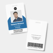 ロゴテンプレート従業員の写真名ID 王室の青 バッジ (正面＆裏面)