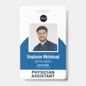 ロゴテンプレート従業員の写真名ID 王室の青 バッジ (正面)