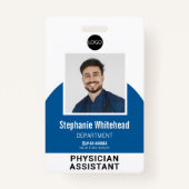 ロゴテンプレート従業員の写真名ID 王室の青 バッジ (正面)