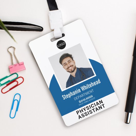 ロゴテンプレート従業員の写真名ID 王室の青 バッジ