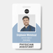 ロゴテンプレート従業員の写真名ID Dusty Blue バッジ (正面)