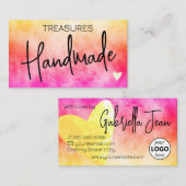 ロゴテンプレート手作り工芸品レインボー動揺して 名刺 (正面/裏面)