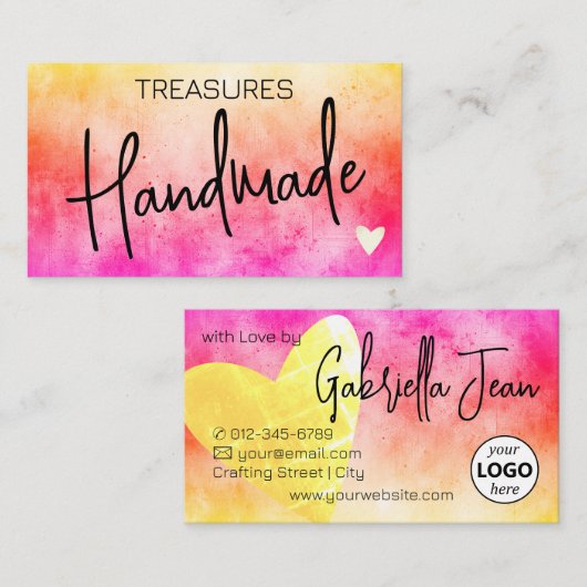 ロゴテンプレート手作り工芸品レインボー動揺して 名刺 (正面/裏面)