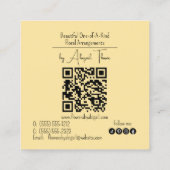 ロゴデイジー花フローラ手作りクラフティング スクエア名刺 (裏面)