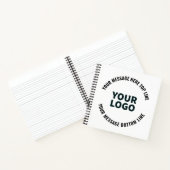 ロゴデザインまたは画像 | 太い編集可能なテキスト ノートブック (内部)