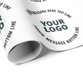 ロゴデザインまたは画像 | 太い編集可能なテキスト ラッピングペーパー (ロールコーナー)