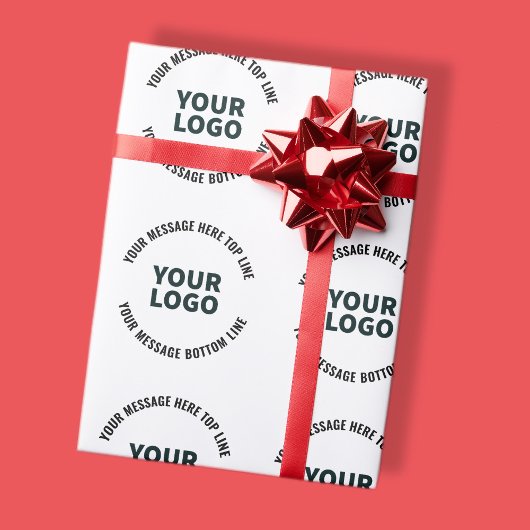 ロゴデザインまたは画像 | 太い編集可能なテキスト ラッピングペーパー