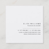 ロゴデザインファッションブロガーデザイナーブティック スクエア名刺 (裏面)