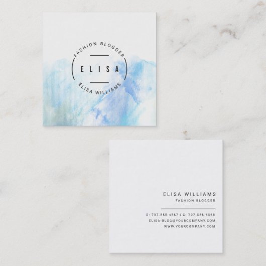 ロゴデザインファッションブロガーデザイナーブティック スクエア名刺 (正面/裏面)