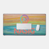 ロゴデスクパッド – 上部にロゴ（オレンジ） デスクマット (キーボード&マウス)