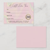 ロゴトレンディーモダンホログラフィックギフト証明書 名刺 (正面/裏面)