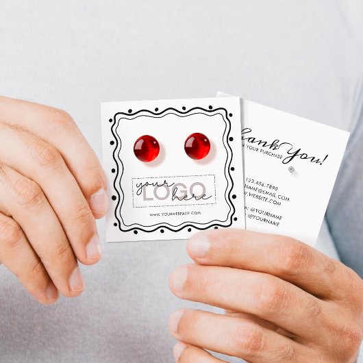 ロゴドードルスタッドイヤリングスクエアカード04 Pack 25 コーリングカード