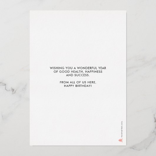 ロゴネイビーブルーキャンドル事業箔誕生日カード 箔招待状 (裏面)