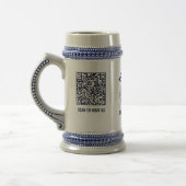 ロゴネイビーブルーQrコードビジネスブランディングバーウェア ビールジョッキ (左)