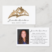 ロゴハウス実在エステートエージェントプロフェッショナルホワイト 名刺 (正面/裏面)