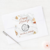 ロゴハッピーホリデーズクリスマスモダン企業の スクエアシール (封筒)