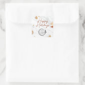 ロゴハッピーホリデーズクリスマスモダン企業の スクエアシール (バッグ)